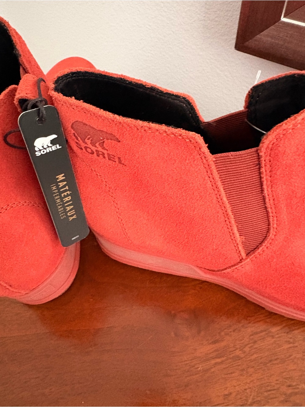Sorel Red Suede Chelsea Ankle Boots - Picture 2 of 10
